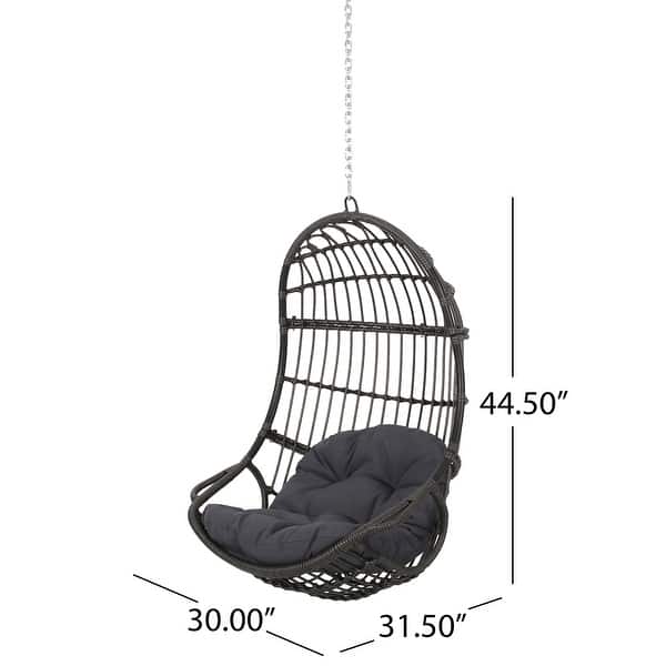 dimension image slide 0 of 2, Richards Outdoor/Indoor Wicker Hanging Chair (No Stand) by Christopher Knight Home