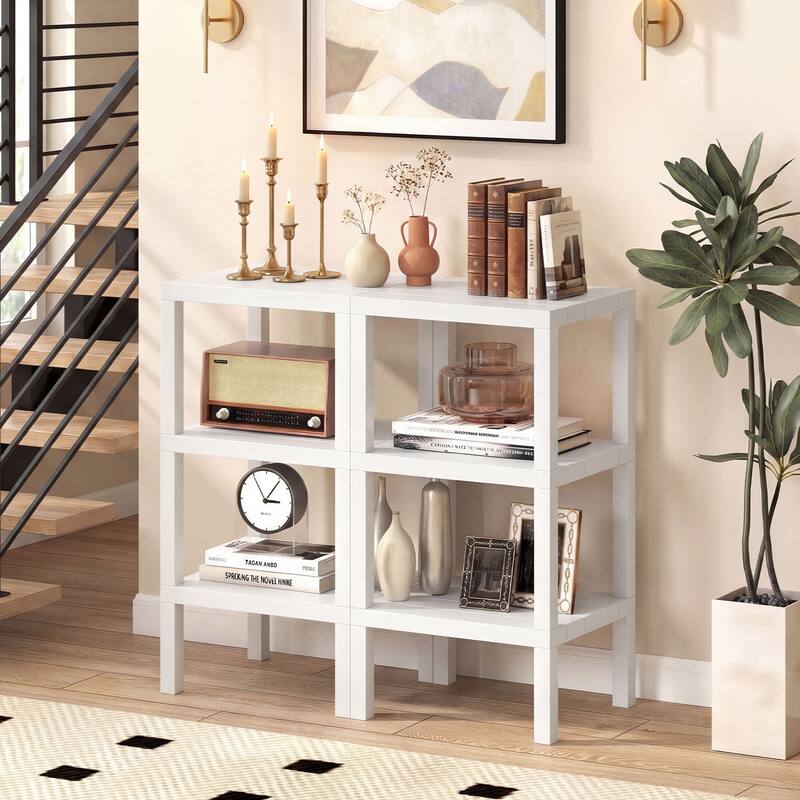 Gymax 6-Tier Plastic Modular Storage Shelves Open Display Utility