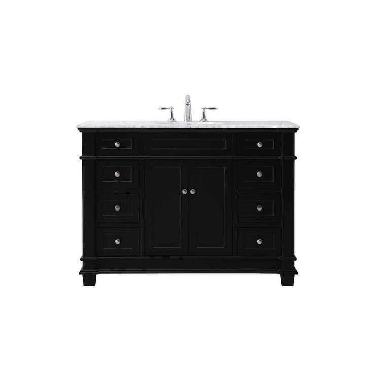 Elegant Lighting VF50048 Wesley 48" Free Standing Single Basin Vanity - Black - Anthracite Finish