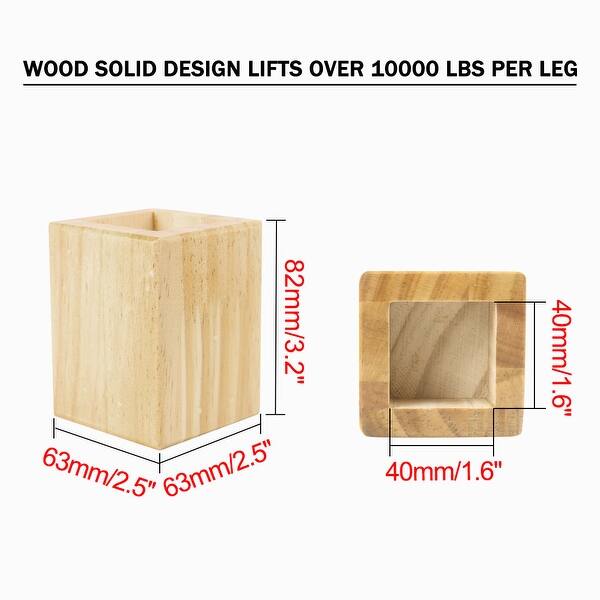 Shop 2 Inch Bed Risers Square Furniture Lifts For Castor Desk Sofa