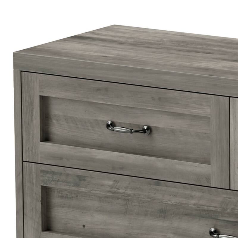Vintage Double Dresser Chest of Drawers with Charging Station and Side Organizer Bag