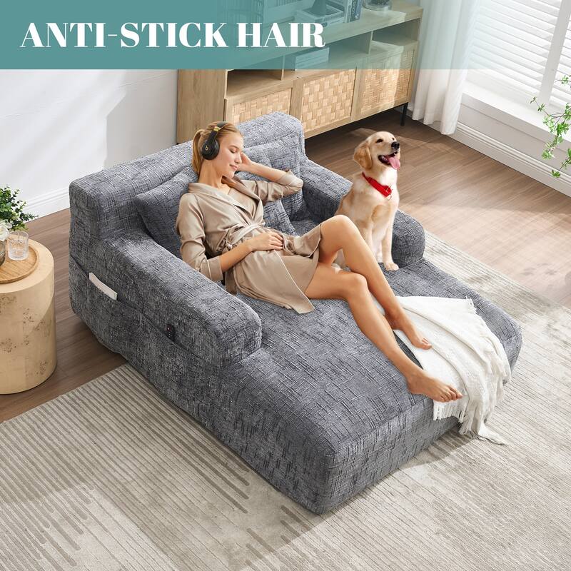 Futon Sofa Bed,3-in-1 Multi-Functional Corduroy Sleeper Couch Pull-Out Bed,Adjustable Backrest and Pillows,Convertible Sofa Bed
