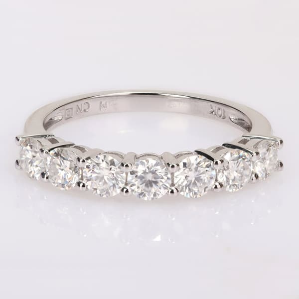 slide 1 of 8, Miadora 1ct DEW Moissanite Stackable Semi-Eternity Band Ring in 10k White Gold