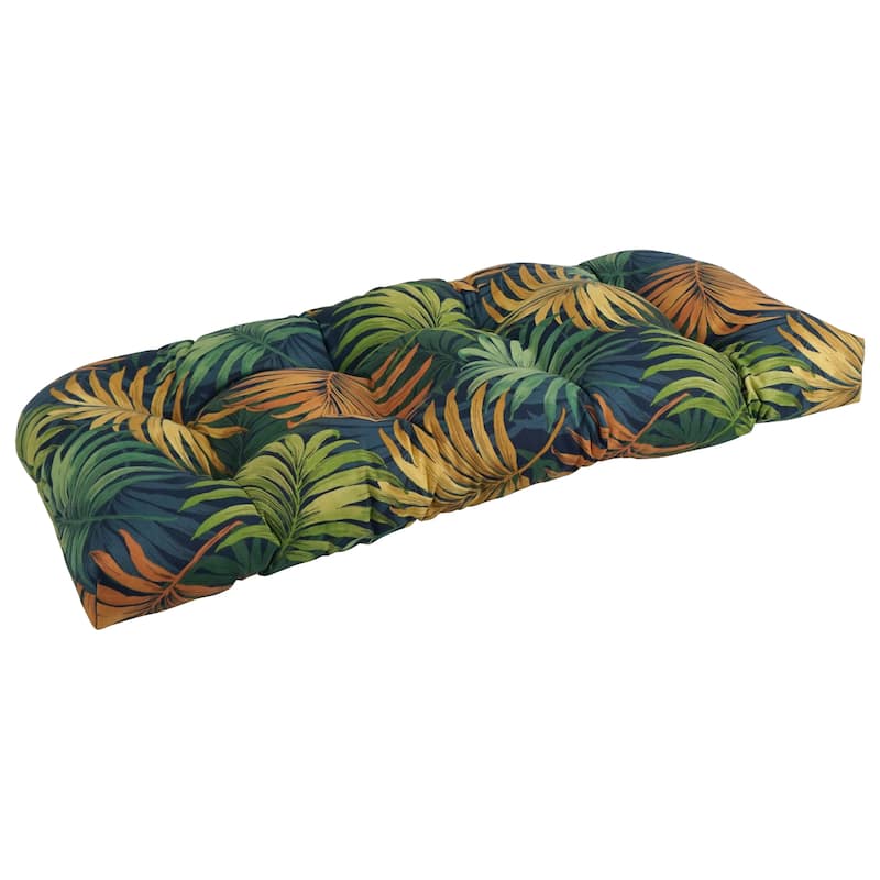 42-inch Rounded Back Tufted Outdoor Loveseat/Bench Cushion - Laperta Monsoon
