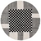 preview thumbnail 21 of 33, SAFAVIEH Handmade Genre Gunbritt Checkered Wool Rug 6' Round - Black/Ivory - Round