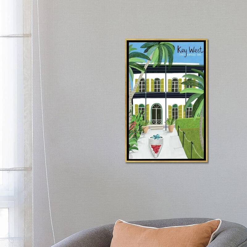iCanvas "A Key West Hemingway" by Carla Daly Framed Canvas Print