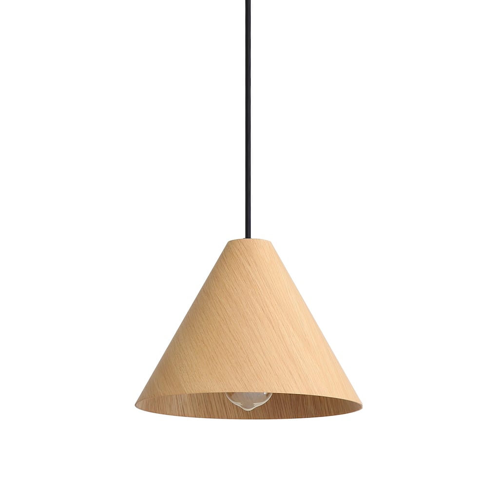 Conique 1-Light Mini Pendant in Light Walnut - Silver