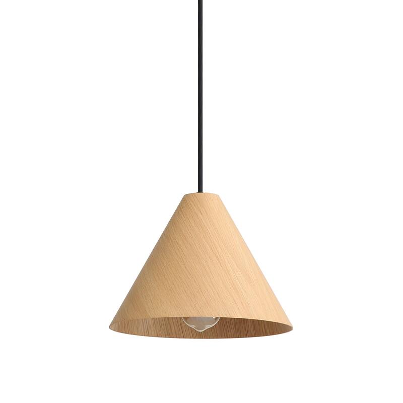 Golden Lighting Conique 1-light 10in Pendant in Light Walnut - Silver
