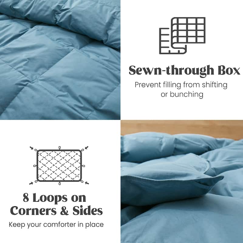 All Season 100% Organic Cotton Down Breathable Duvet Insert Medium Warmth Comforter