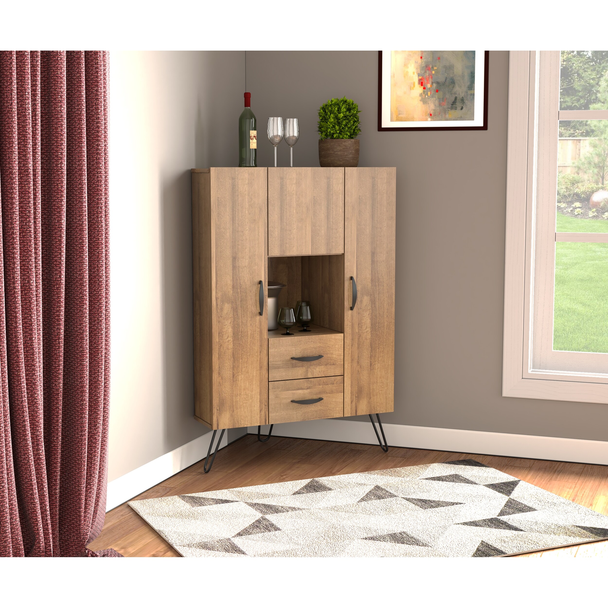 Inval Retro Corner Multi Functional Cabinet Overstock 32480170