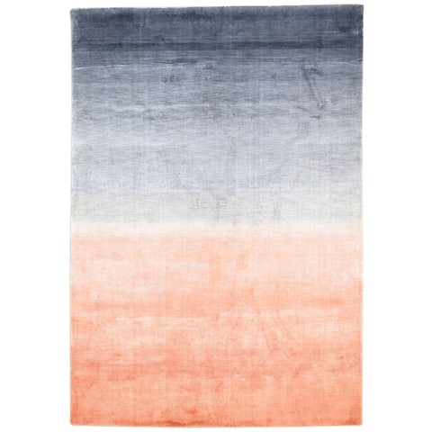 One of a Kind Hand-Woven Modern 5' x 8' Ombre Silk Grey Rug - 5' x 7'