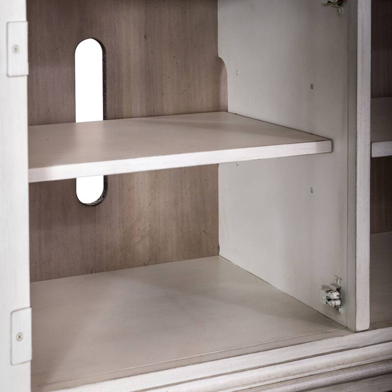 Ocean Isle Antique White 72 Inch Entertainment TV Stand