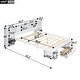 preview thumbnail 4 of 16, Queen Size Solid Pine Wood Platform Kids Bed Frame with Multi-Storage Headboard, Large Drawer, and Open Shelves, White
