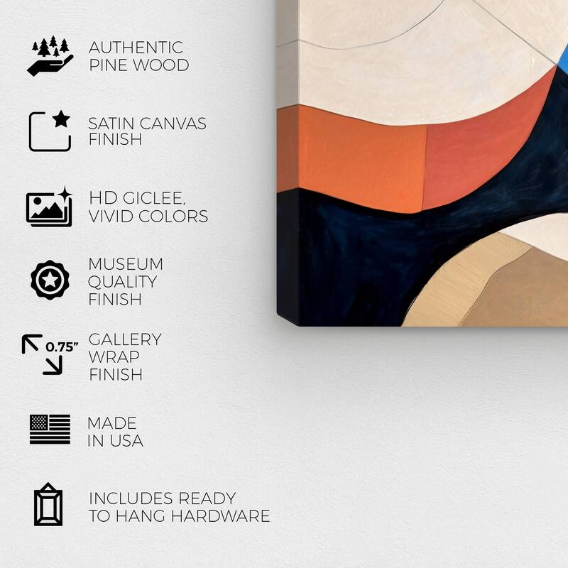 Wynwood Studio Canvas Abstract Lake in the Dunes Blue and Dark Orange Modern & Contemporary Wall Art Canvas Print