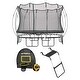 preview thumbnail 1 of 6, Springfree Outdoor Square 11 Foot Trampoline, Enclosure, Hoop Game, and Ladder