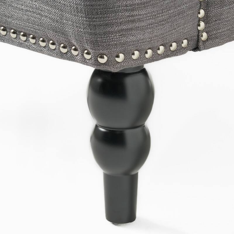 Contemporary Tufted Club Chair-Button-Tufted Diamond Stitch, Nailhead Trim&Birch Wood Legs