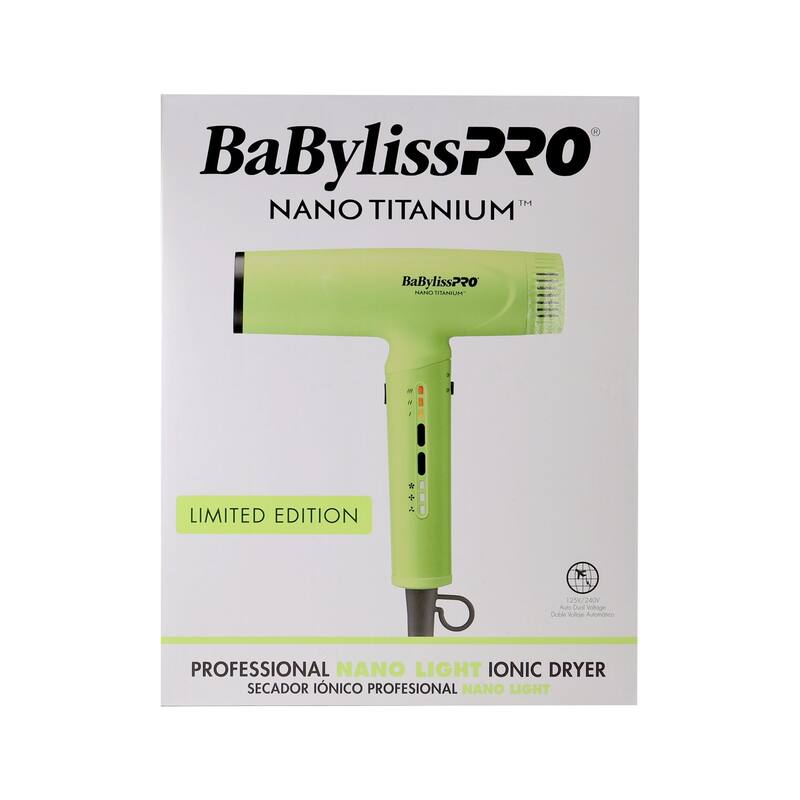 BaBylissPRO Nano Titanium Light Ionic High Speed Hair Dryer - Neon Yellow (BNTC9200NY)