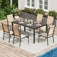 preview thumbnail 128 of 174, Patio Dining Set, Outdoor Dining Table and Chairs Set with Textilene Chairs, Adjustable Umbrella Hole for Garden, Backyard
