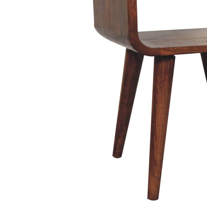 Artisan Furniture Solid Wood Mini Honey Caramel Curved Bedside with Lower Slot,1 drawer