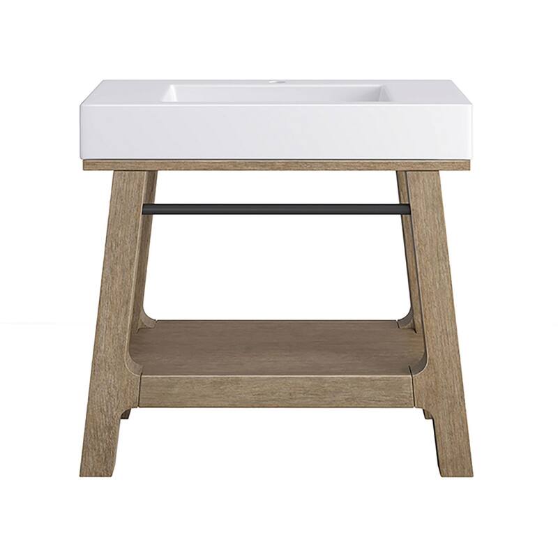 James Martin Vanities 165-V36-GW Auburn 36" Rectangular Hardwood and - Weathered Timber