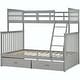 preview thumbnail 11 of 18, Twin Over Full Bunk Bed with Storage Drawers, Wooden Bunk Bed with Ladder and Safety Guard Rails