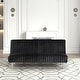 preview thumbnail 2 of 5, Furniture of America Draper I Modern Chenille Channel Tufted Fabric Futon Sofa Bed