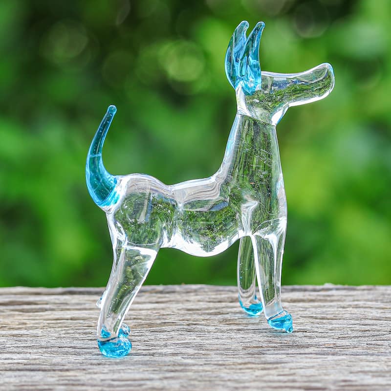 Novica Handmade Peace Ridgeback Handblown Glass Figurine