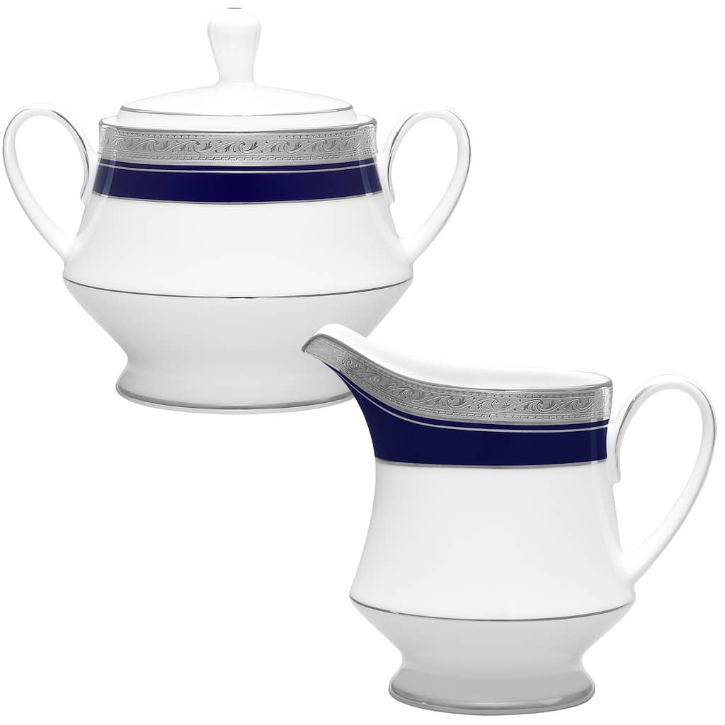 Noritake Crestwood Cobalt Platinum Sugar & Creamer Set