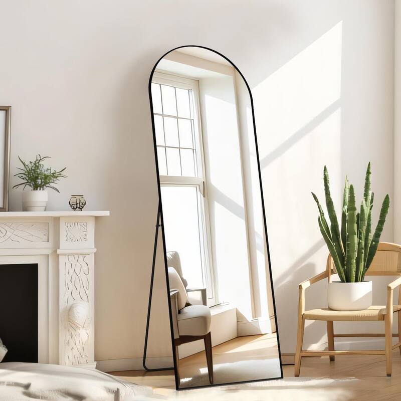 Arched Mirror Full Length, Upgraded 16"x59" Body Wall Mirrors with Shatter-Proof Glass, Floor Standing, Hanging or Leaning