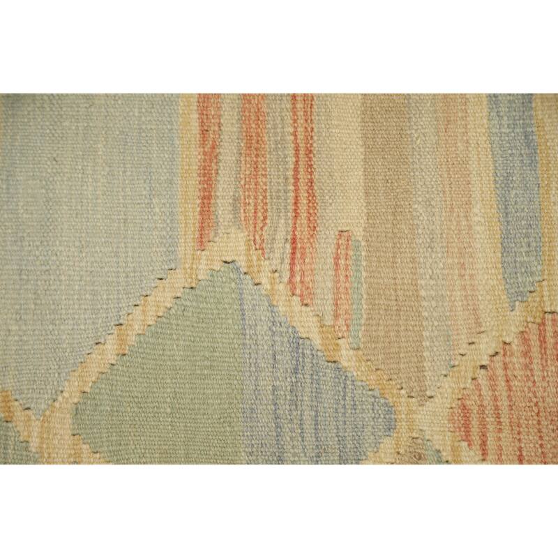 Hand Woven Oriental 100% Wool Carpet Southwestern Tribal Multi-Colored Kilim Area Rug - 4' 8'' X 3' 3''