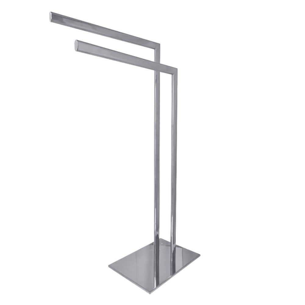 Edenscape Pedestal Dual Towel Rack in Polished Chrome