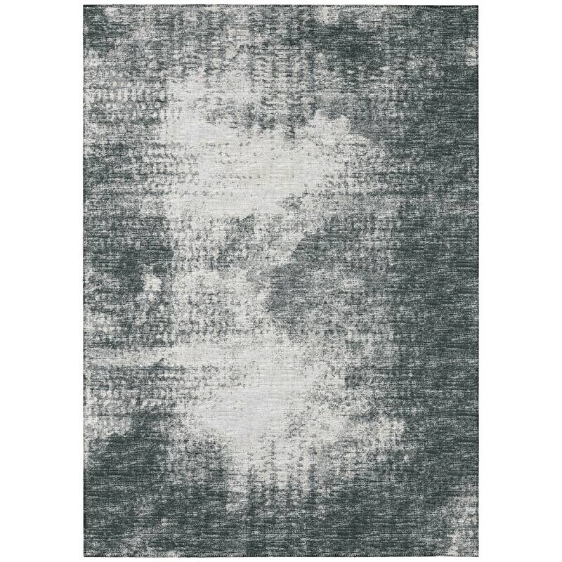 Indoor/Outdoor Rylee Modern Bordered Washable Rug - 10' x 14' - Black