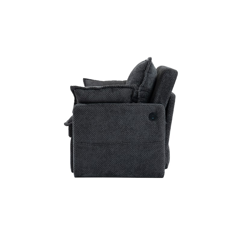 GDFStudio - Harper Lane Corduroy Convertible Sofa Bed with USB Charging & Side Storage for Cozy Apartment Living
