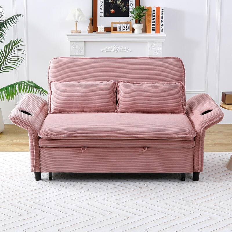 Striped Fabric Multifunctional Sofa Bed