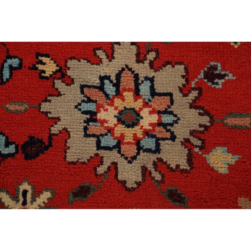 Red Orange Oushak Indian Large Rug Handmade Wool Carpet - 9'10"x 13'10"