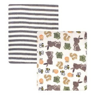 Hudson Baby Infant Boy Silky Plush Blanket, Boy Bunny, 30x36 inches - Boy Bunny - 30x36 inches