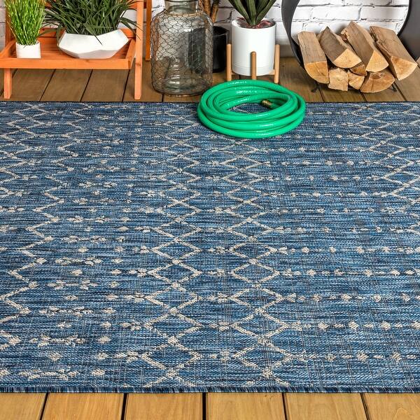 Ourika Moroccan Geometric Textured Weave Indoor Outdoor Area Rug On Sale Overstock 28416015