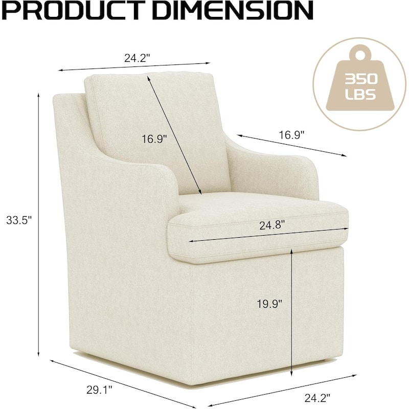Upholstered Dining Chairs, Modern Kitchen Chairs Dinner Chairs with 4 Casters