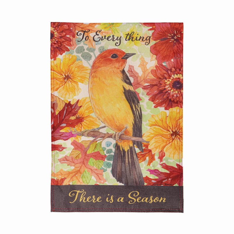Changing Seasons Bird Burlap Garden Flag