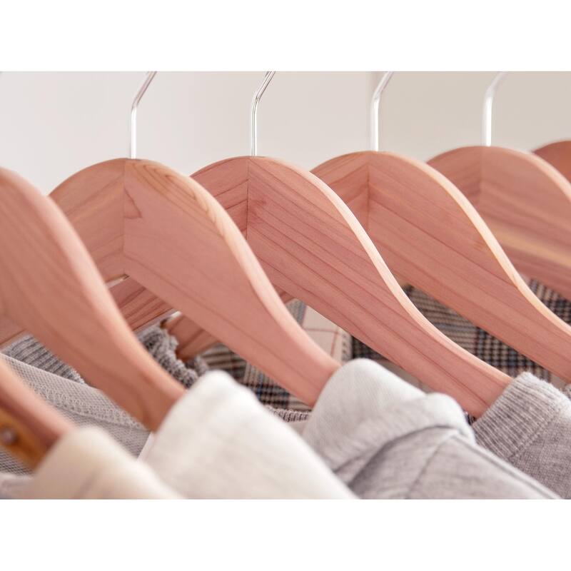 Cedar Wood Clothes Hanger, Wooden Coat Hangers for Shirts, Jackets, Pants, Suits, Sweaters