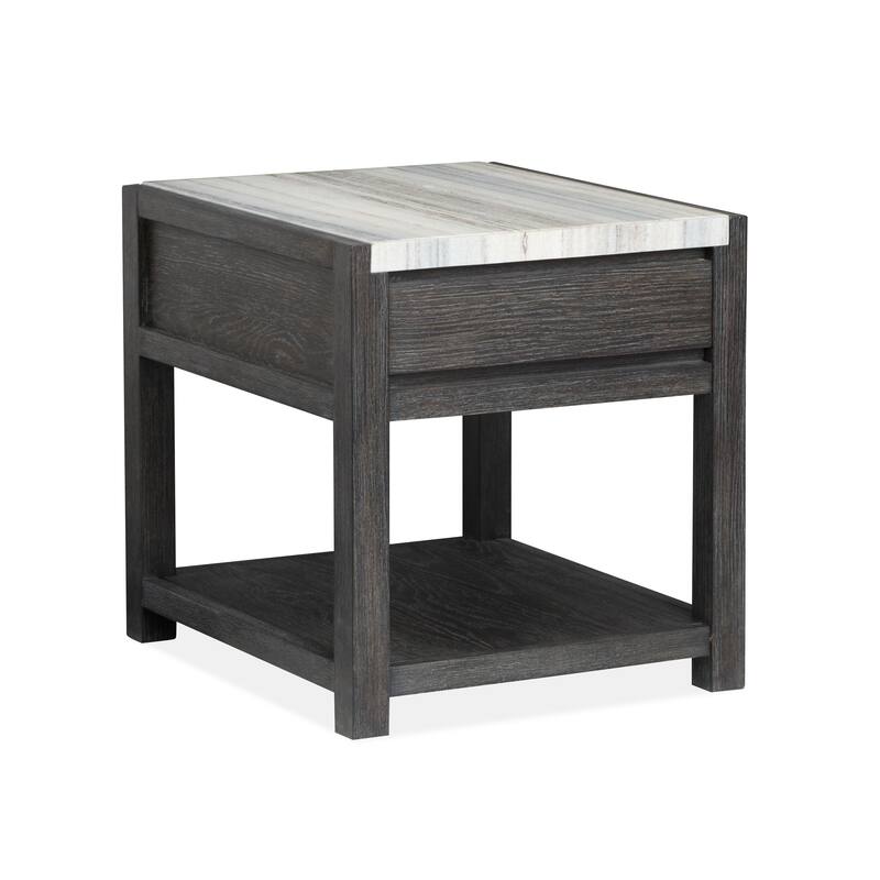 Magnussen Home Plum Creek Ravenwood Black Rectangular End Table - 22''W x 26''D x 24''H