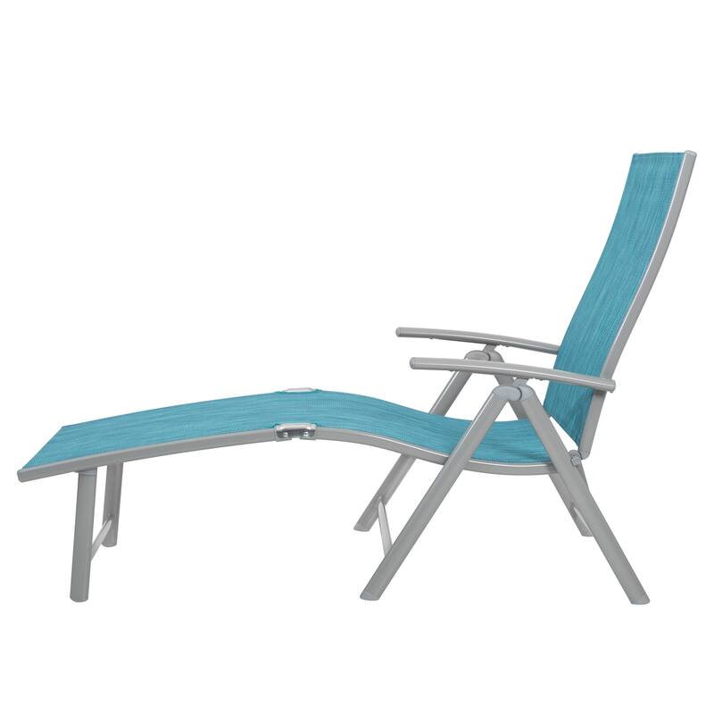 Pellebant Outdoor Folding Adjustable Aluminum Patio Chaise Lounge Chair