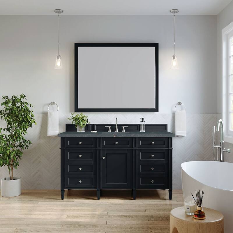 James Martin Vanities 650-V60S-3PBL Brittany 60" Single Basin Poplar