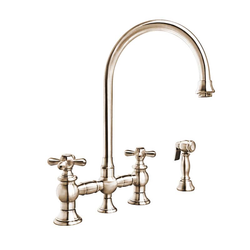 Whitehaus WHKBTCR3-9101-NT Vintage III Plus 1.5 GPM Widespread Bridge