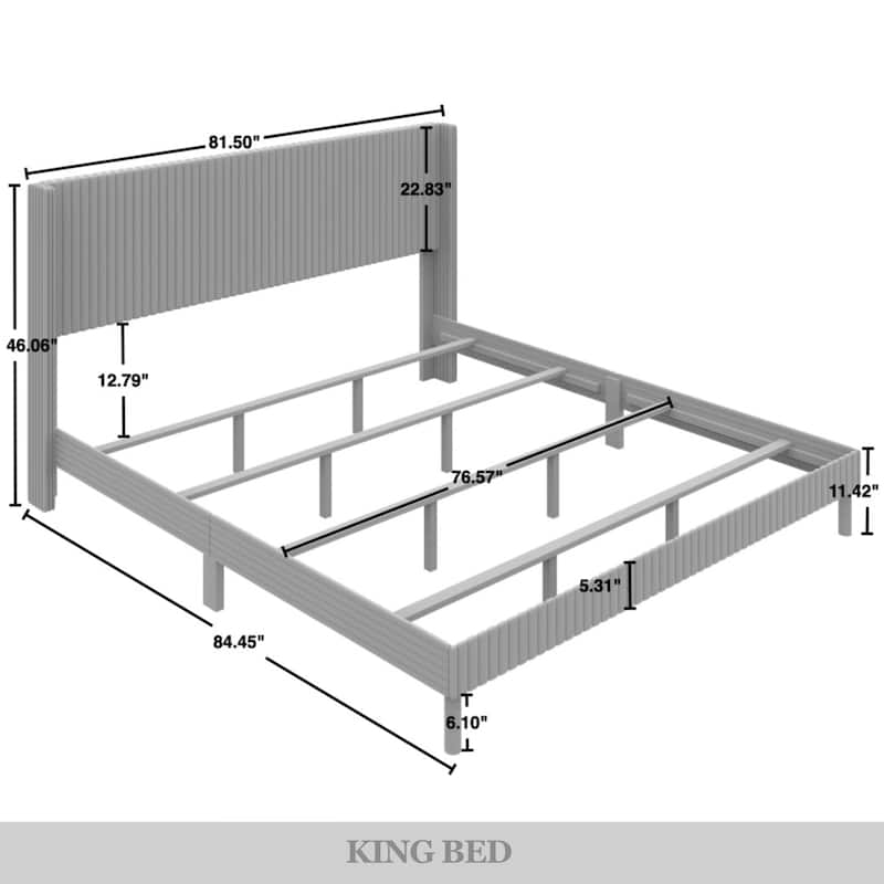 CraftPorch Sophistique Wingback Velvet Upholstered Bed