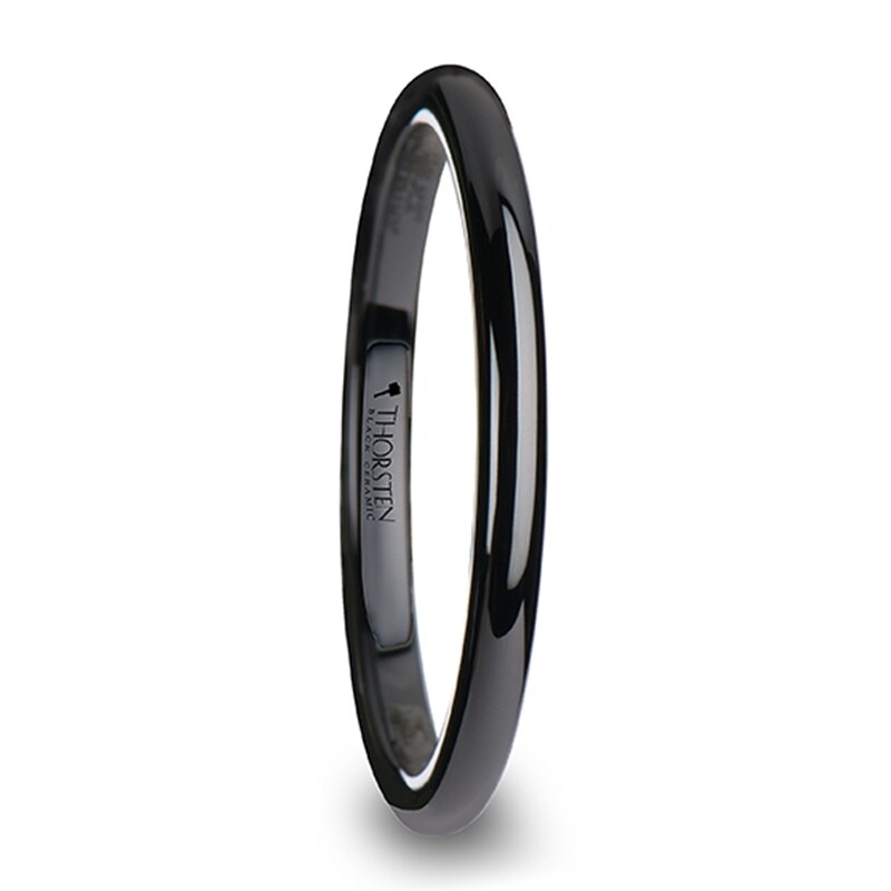 Shop Thorsten Laureen Black Domed Shaped Ceramic Wedding Ring