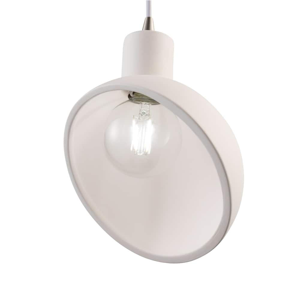 Justice Design Group Radiance Brushed Nickel Sphangle Ceramic Pendant with White Cord