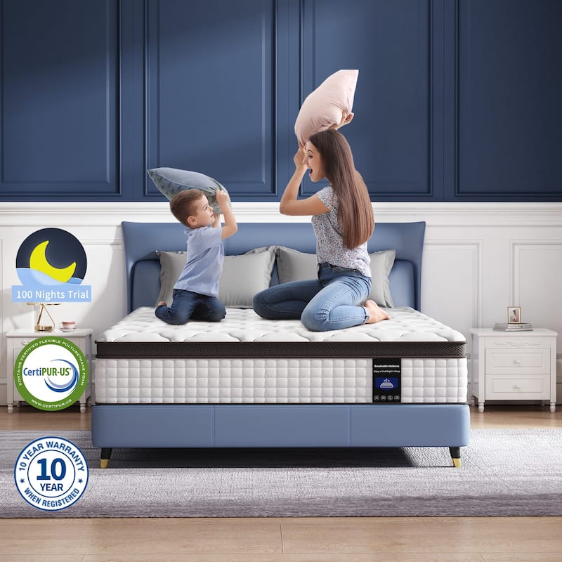 10-Inch Memory Foam and Pocket Springs Premium Mattresses,Eruo Top Mattress