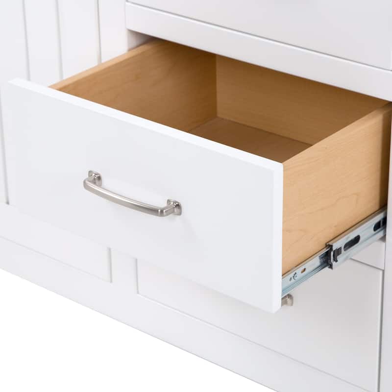 Chamiree 60" Double-Sink Vanity With 2 Cabinets, 3 Drawers, and White Sink Top