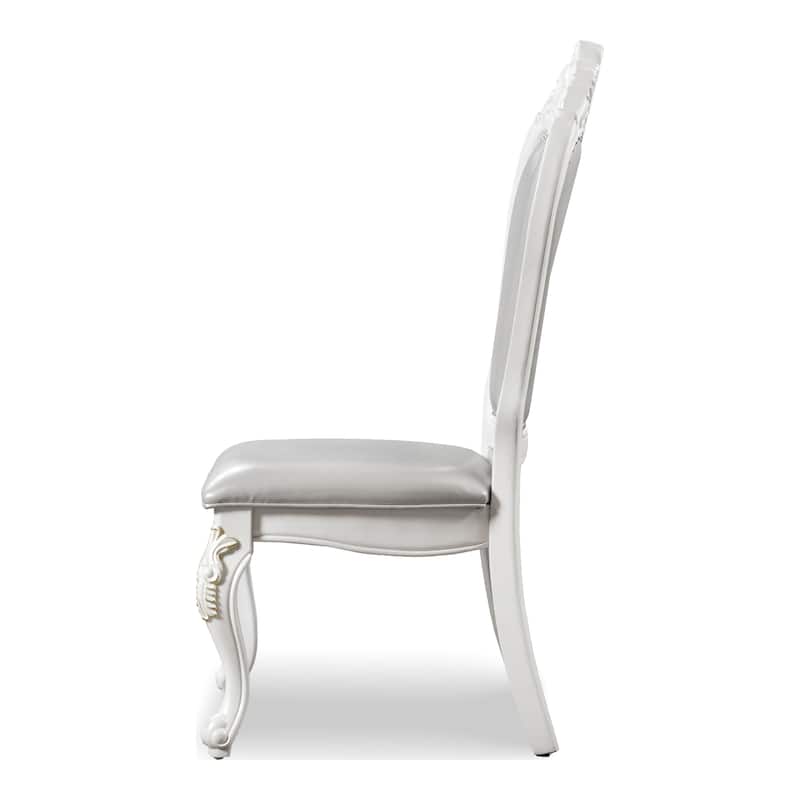 Furniture of America Eugene Traditional Solid Wood Dining Side Chairs with Nailhead Trim and Cabriole Legs (Set of 2)